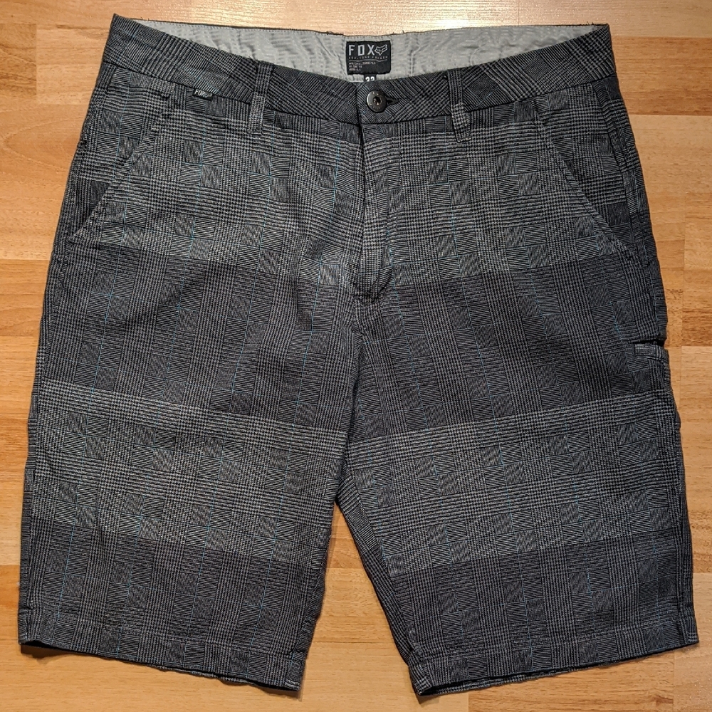 Fox Gray Flat Front Shorts Tailored Casual Style